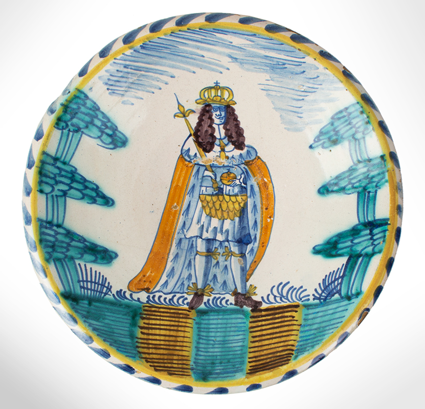 Delft, Blue Dash, Royal Portrait Charger, King William III, Image 1