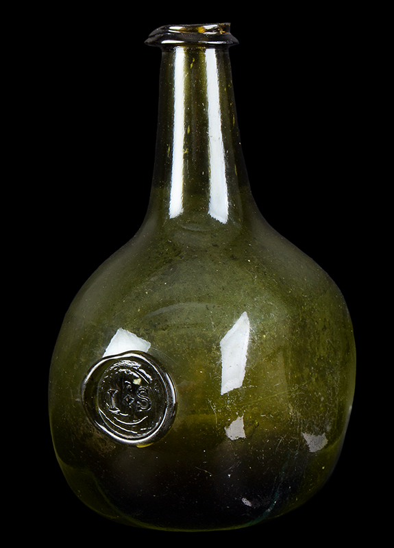 Sealed Wine Bottle, Bladder Form, English, I / S Centering Small Diamond, entire view 2