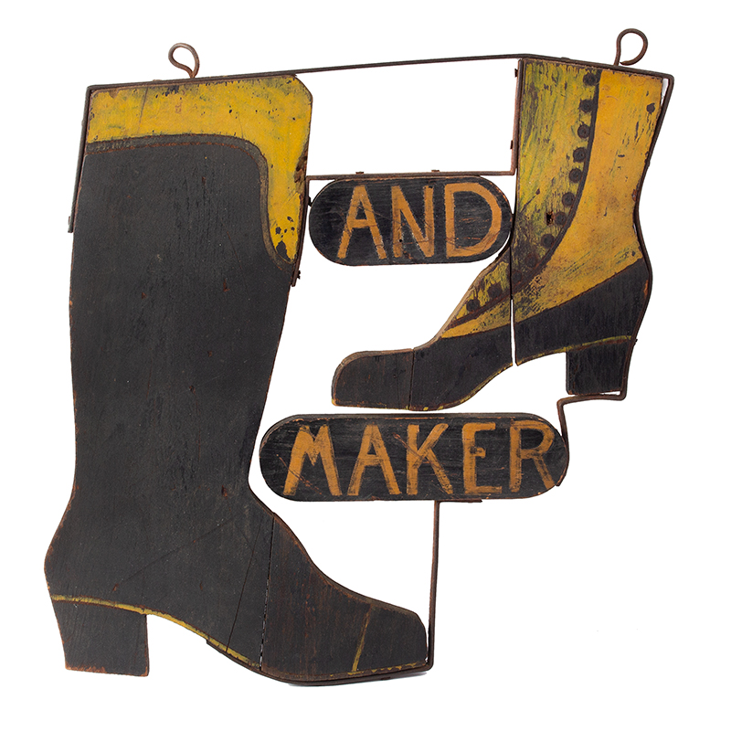Antique Trade Sign, Boot and Shoemaker, Original Paint, Image 1