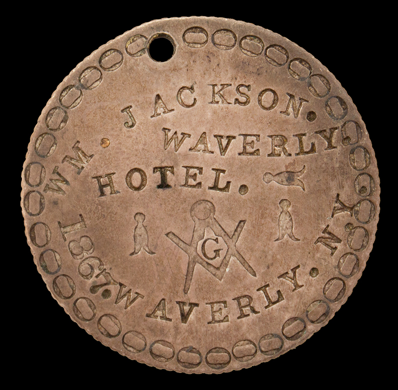 WM. JACKSON. / WAVERLY. HOTEL. / (Masonic symbols) / 1867, Image 1