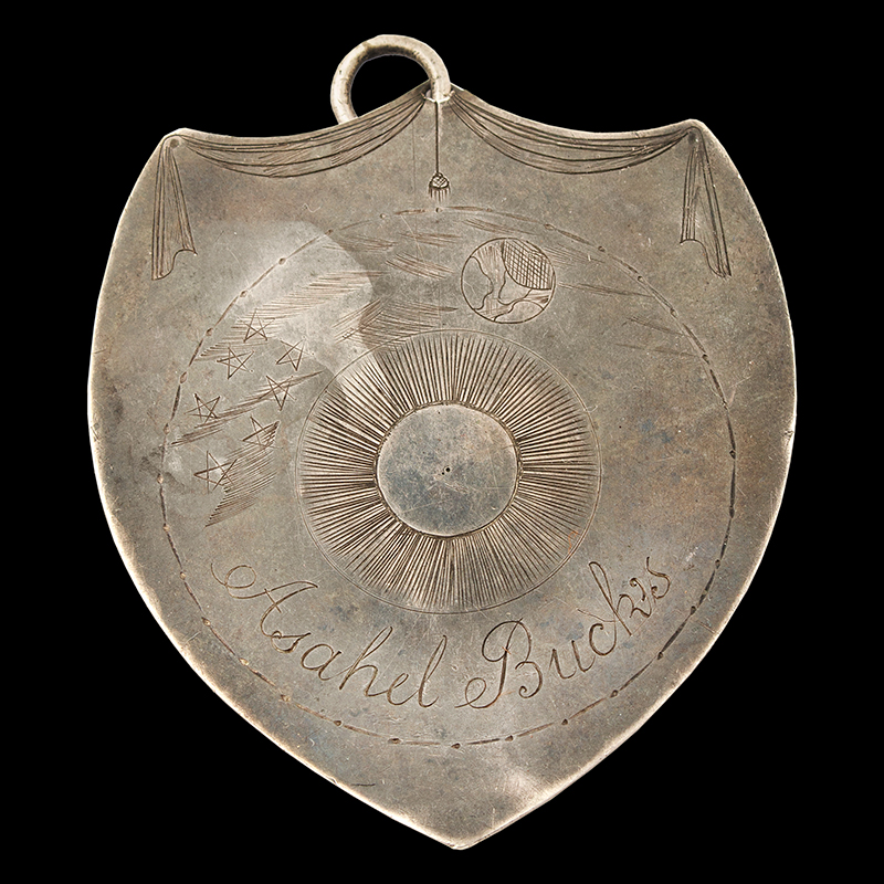 Engraved Silver Masonic Mark Masters Medal - "AB" / Asahel Brooks, Image 1