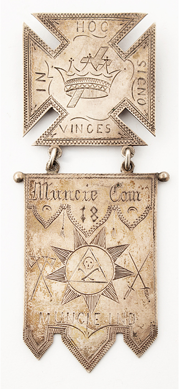 Silver Masonic Knights of Templar Medal / D.R. Youse, Muncie, Indiana, Image 1