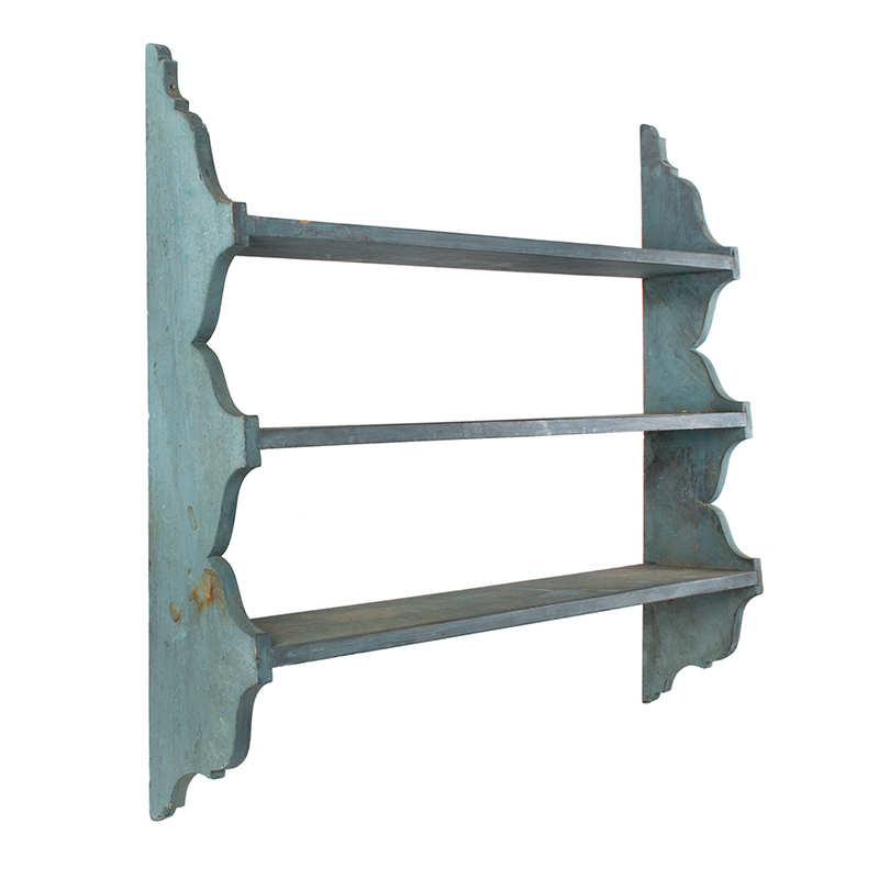 Hanging Wall Shelf, Original ROBIN'S EGG BLUE Paint History, 3 Tiers, Image 1