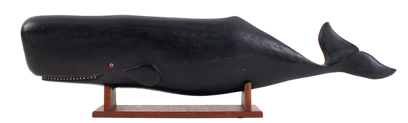 Carving, Sperm Whale, Attributed to Boston Artistic Carving Co. Boston Artistic Carving Ceased Operation in the late 1950’s See Catalog, page 8, number F-12 Whale, entire view 3