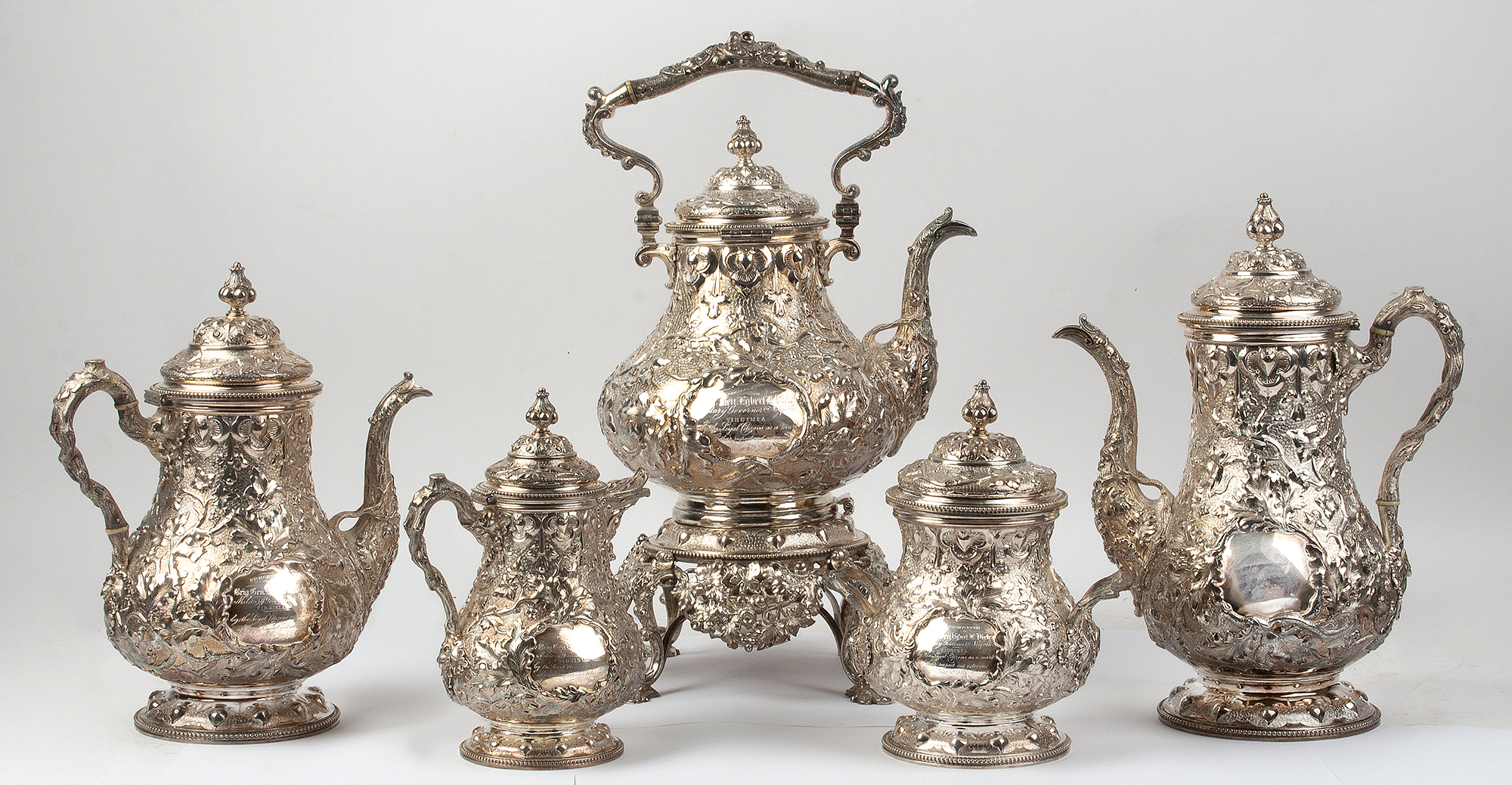 Tiffany & Co., Silver Five-Piece Tea & Coffee Service, Civil War Period Presentation, Image 1