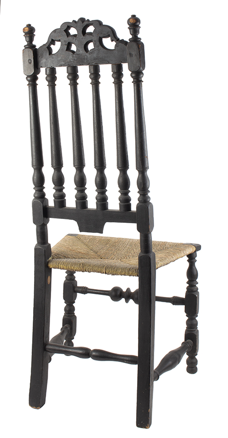 Side Chair, William & Mary, Banister Back, Prince of Wales Crest, Boston