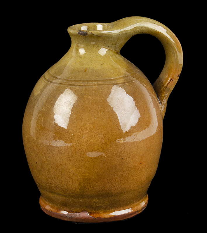 Redware Jug, Osborn Pottery, Gonic, NH, Rare Small Size, Beautifully Potted, entire view 3