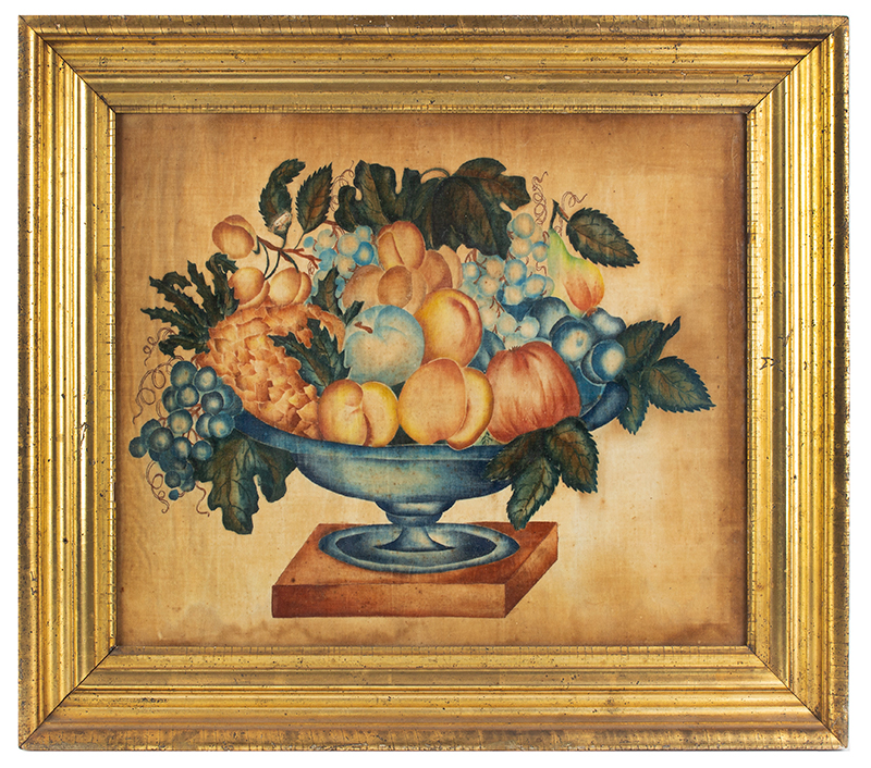 Folk Art, Theorem, Compote of Fruits Still Life, entire view