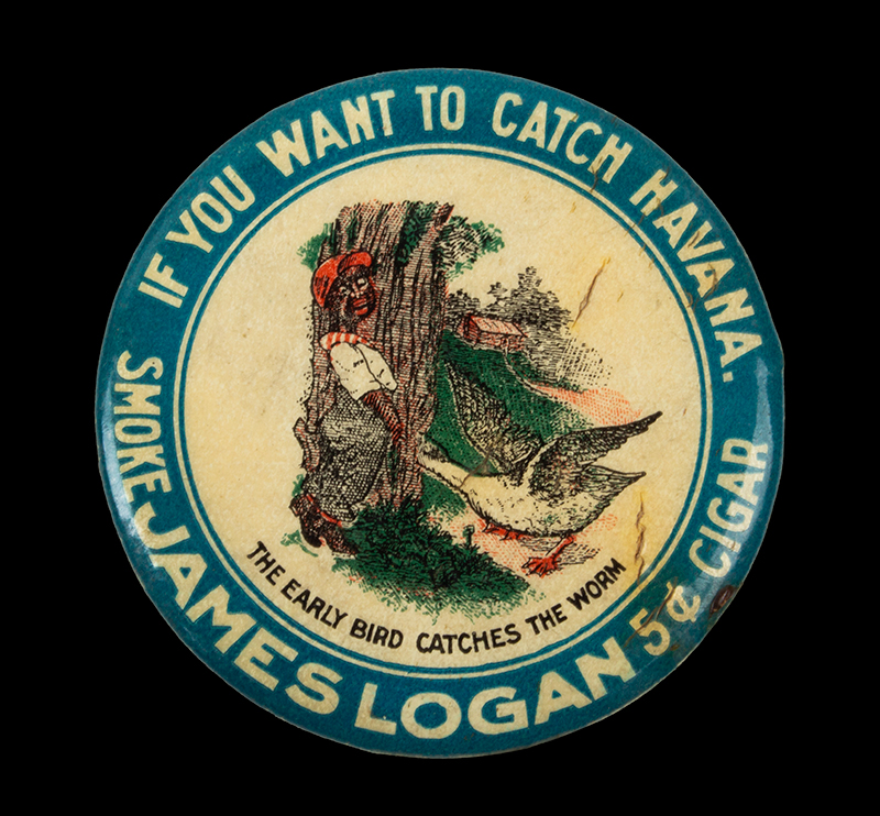 Vintage Advertising, James Logan Cigars, Round Celluloid Pocket Mirror, Image 1