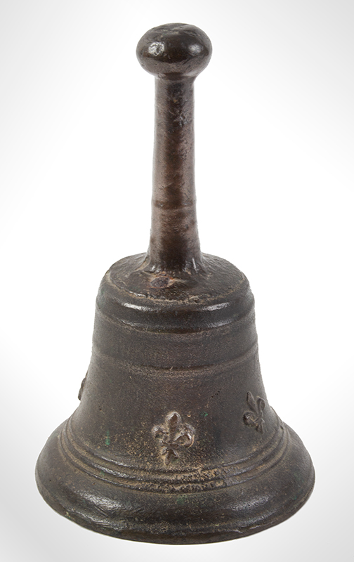 Gothic Bronze Hand Bell, Likely Belgium or Flemish, entire view
