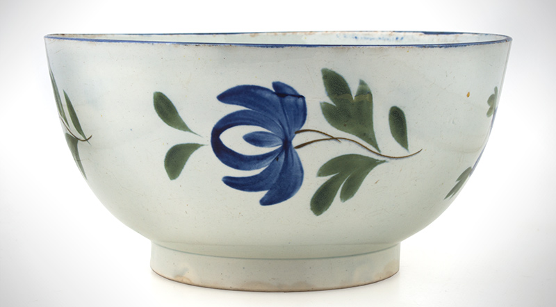 Pearlware Footed Bowl, Floral Decoration, Image 1