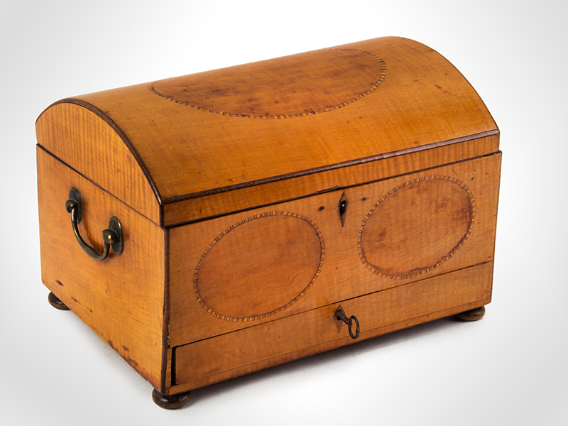 Neoclassical Inlaid Dome top Work Box, entire view