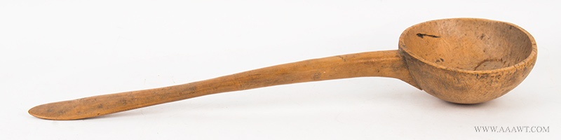 Maple Burl Dipper, Ladle, Long Silver Form Handle, Image 1