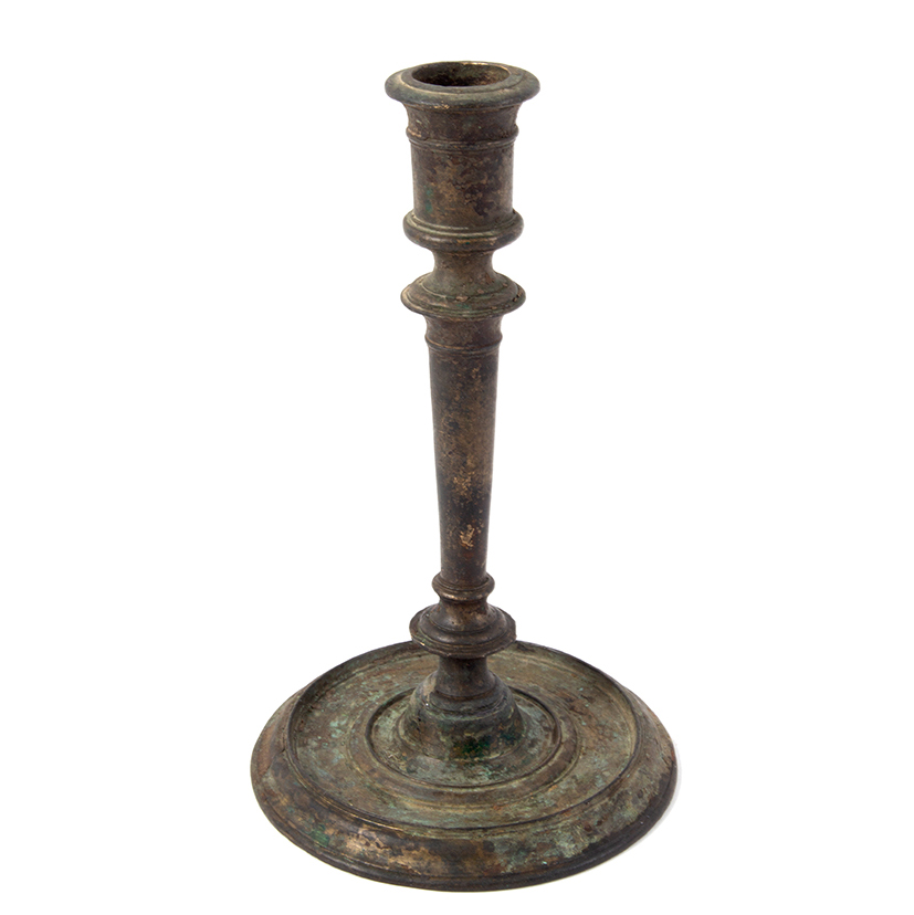 Antique Copper Alloy Candlestick, Image 1