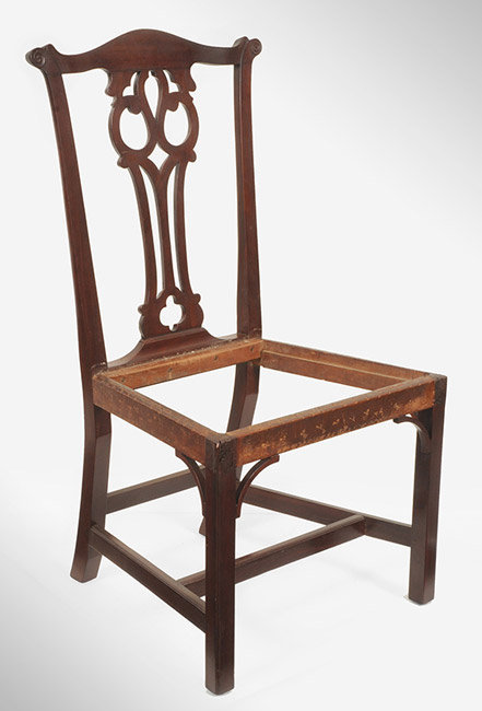 Antique Set of Six Chippendale Mahogany Side Chairs, Connecticut, Circa 1770 to 1790, angle view