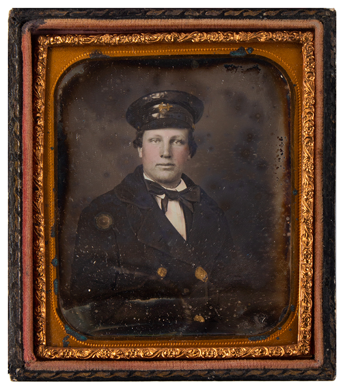 Daguerreotype, Navy Midshipman, Sixth Plate, Tinted & Gilt, Image 1