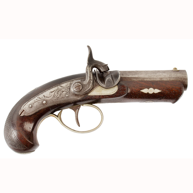 Derringer Pistol by Hawes & Waggoner of South Carolina, Extremely Rare Maker, Image 1