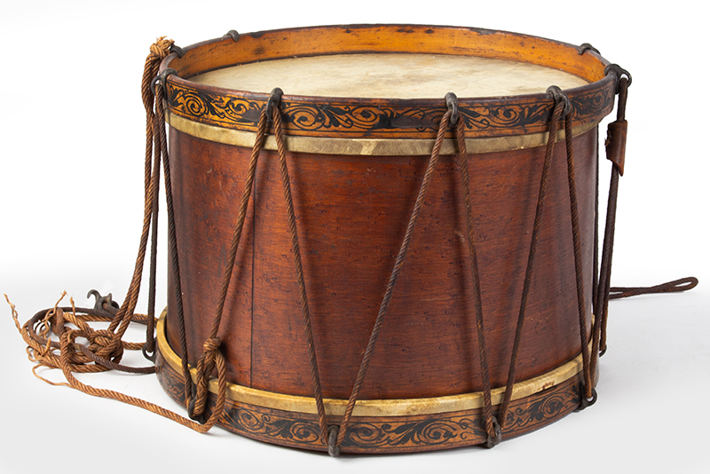 Civil War Era Antique Rope Tension Snare Drum, Image 1