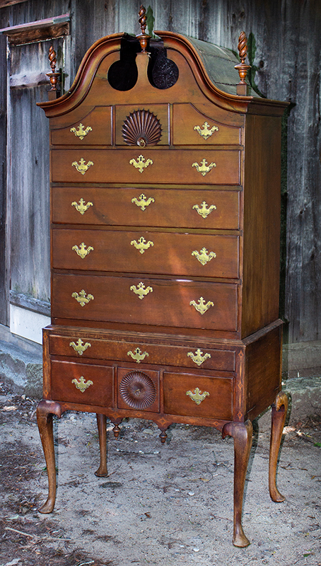 18th Century Carved Bonnet Top Highboy. Connecticut, Circa 1765-1780, Image 1