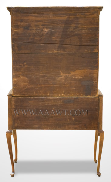 Antique Highboy, Early Rural New England Massachusetts, North Shore/Salem Area, back view