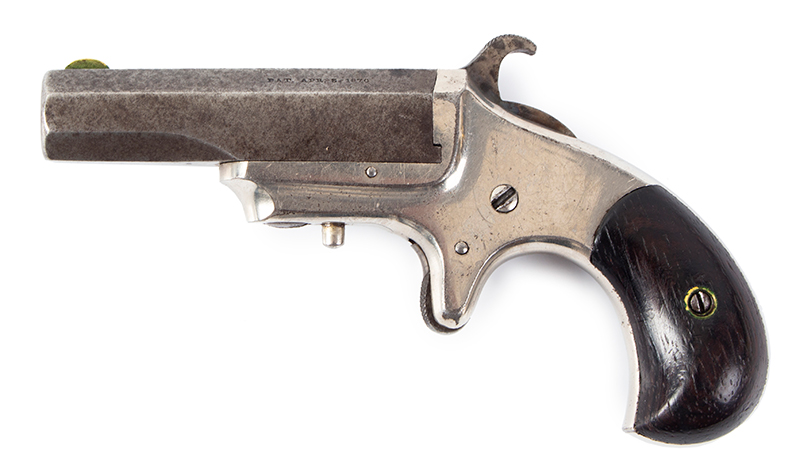 Hopkins & Allen 'XL' Single Shot Derringer Marked: XL DERRINGER on Top of Frame, left facing