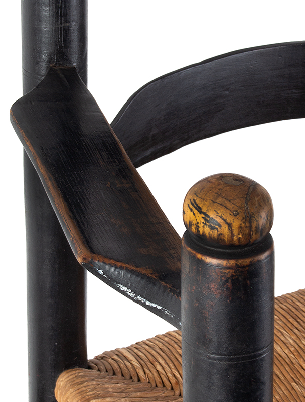 18th Century Great Chair, Ladderback Armchair, Flat Arms, detail view 2