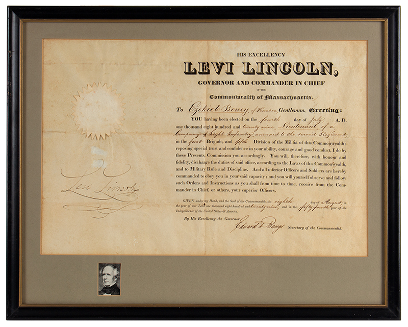 Levi Lincoln Jr. Military Appointment Signed., Image 1