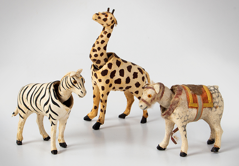 Zebra, Giraffe & Pony Toy Nodders, entire view