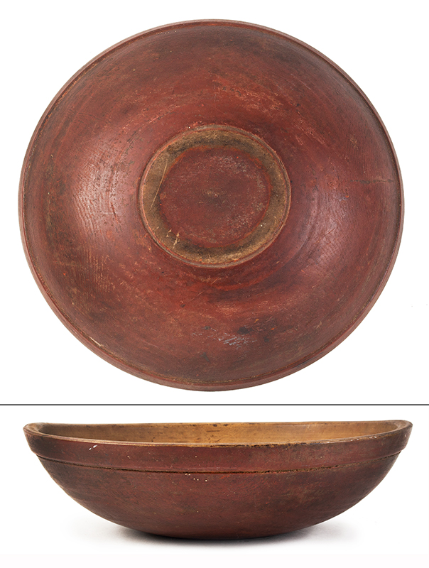 Red Bowl in Original Paint, entire view