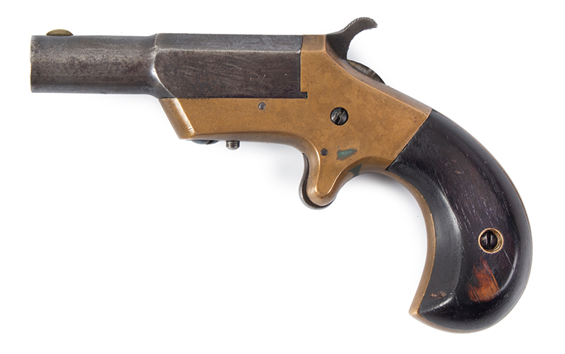 Hopkins & Allen 'XL' Single Shot Derringer Marked: XL DERRINGER on Top of Frame, left facing