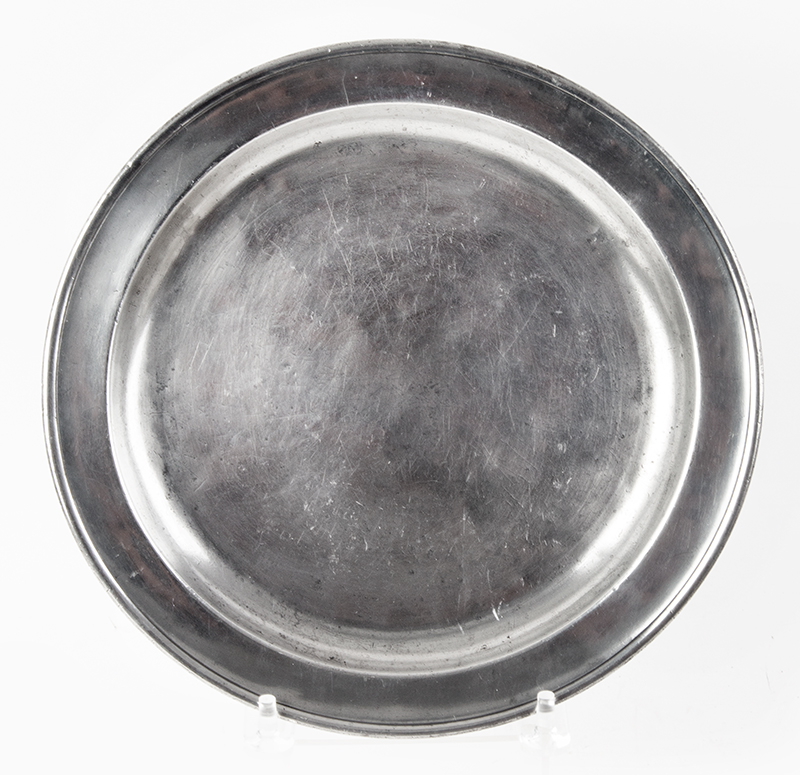 Antique American Narrow Rim Pewter Dish, Image 1