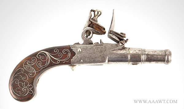 Pocket Flintlock Pistol, T. Smith, Worcester, England , Image 1