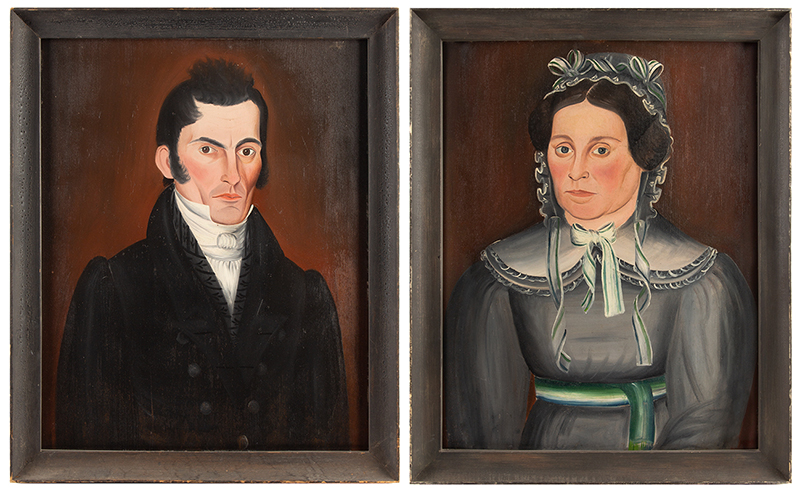 Sheldon Peck, Portraits of a Man and Woman, Painted About 1828, Image 1