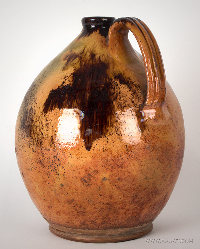 Redware Jug, The Finest Known to Exist, Bristol County, Massachusetts, entire view 2