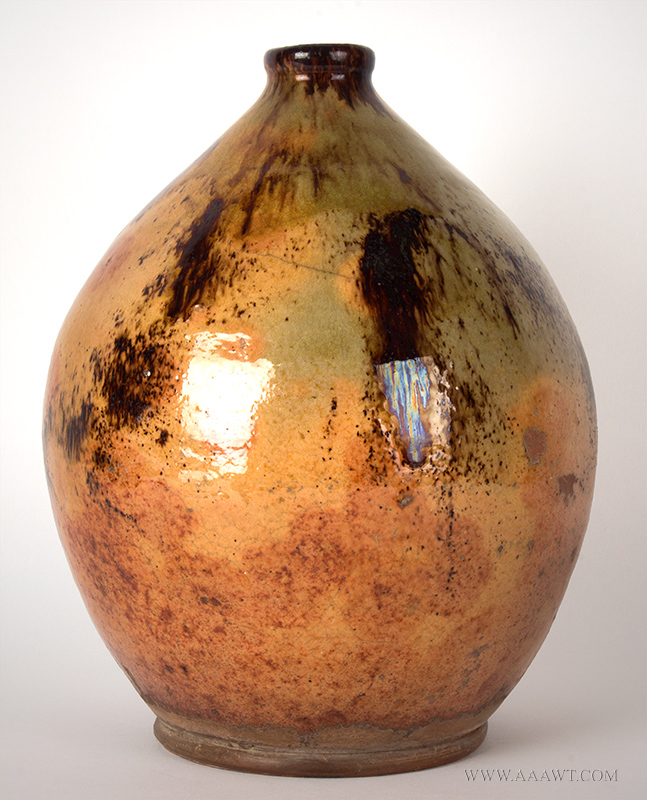 Redware Jug, The Finest Known to Exist, Bristol County, Massachusetts, entire view 3