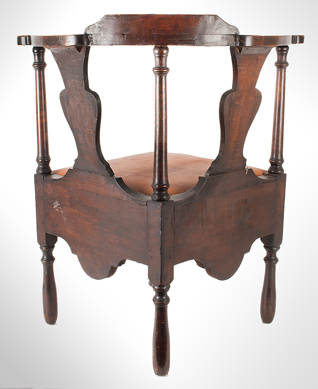 Near Pair of Roundabout Chairs by a Single Maker in Same Shop, Original Surface New England, Circa 1775-1800 Maple, back view