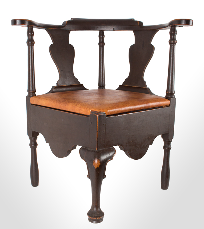 Near Pair of Roundabout Chairs by a Single Maker in Same Shop, Original Surface New England, Circa 1775-1800 Maple, front view