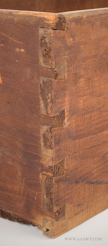 Chippendale Slate Top Mixing Table, Housatonic Valley, Original Red Surface Massachusetts or Connecticut, drawer detail 3
