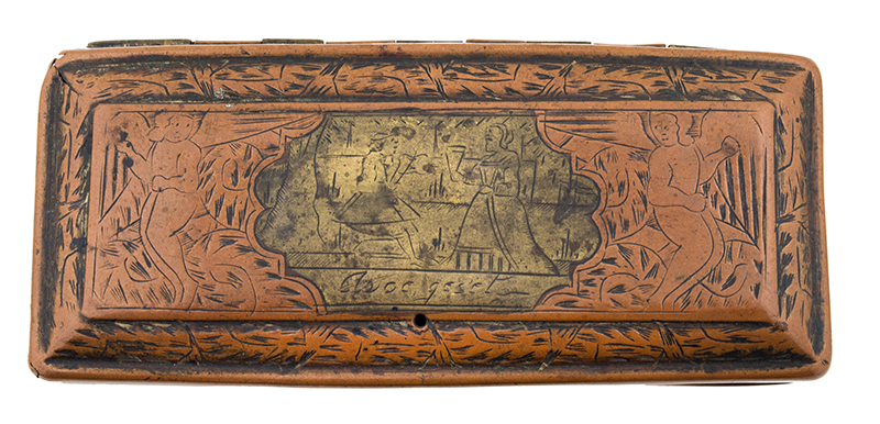 Brass & Copper Engraved Tobacco Box, Dutch, Image 1