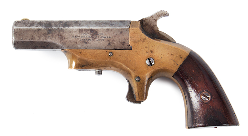 Southerner Derringer by Brown Mfg. Co., Newburyport, MA 1867, left facing