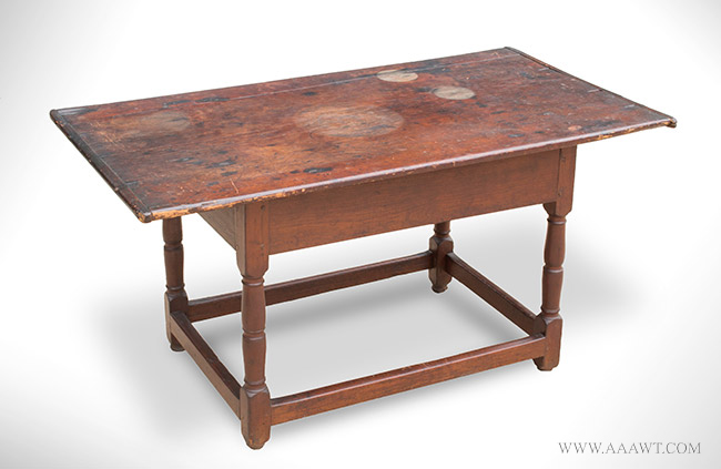 Large Tavern Table, Tap Table, Refectory Form, Bold Heavy Turning, Rich Color, Image 1