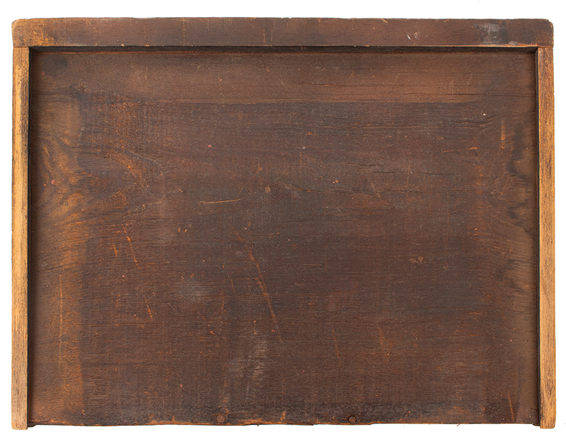 William and Mary Tavern Table, Old Red Paint, New England, Likely Massachusetts, drawer underside