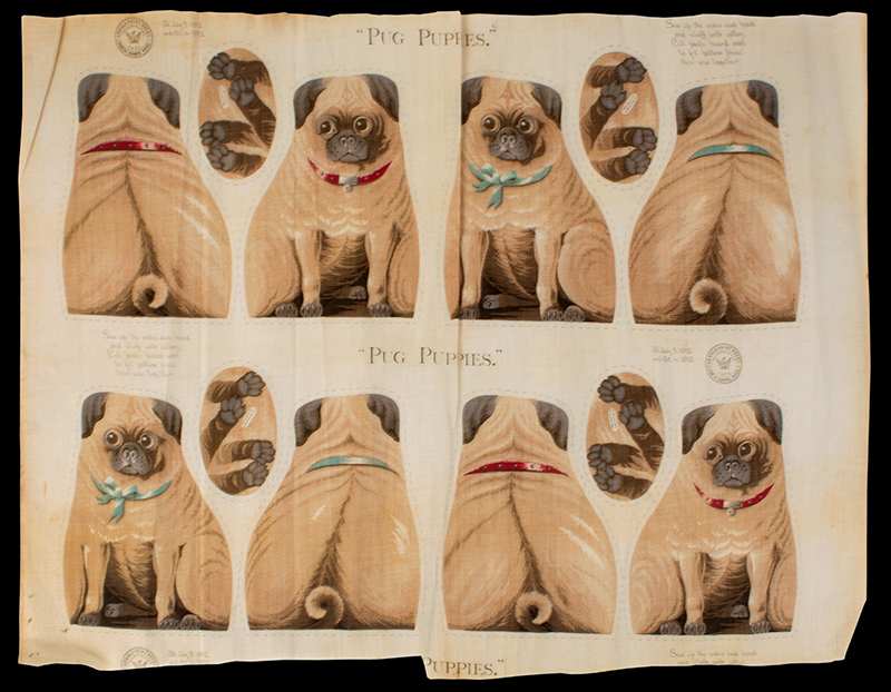 Arnold Print Works Uncut Pillow Panel, Pug Puppies, Image 1