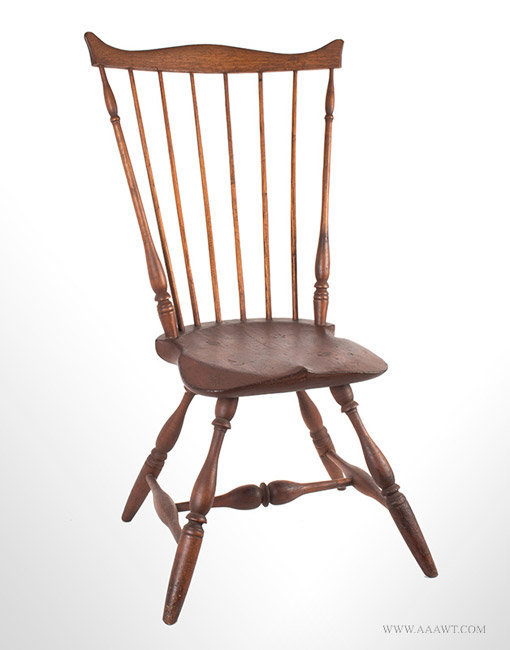 Fan-Back Windsor Side Chair, Crest Rail with Peaked Tips. Rhode Island, Circa 1780, Image 1