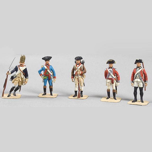 FIVE Charles Stadden American Colonial lead figures, Image 1