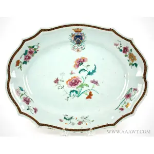 Chinese Export Armorial Platter, Arms of Bausset, French