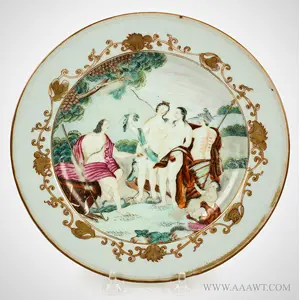 Chinese Export, Porcelain Plate, Judgment of Paris