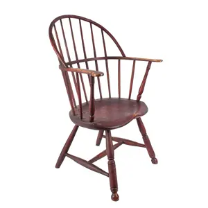 Windsor Bow Back Armchair, Old Red paint