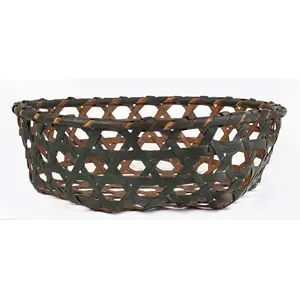 Basket, Shallow Hexagonally Woven Cheese Basket