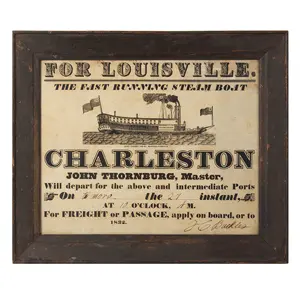 Broadside for Steam Boat [sic] CHARLESTON, 1832 / For Louisville